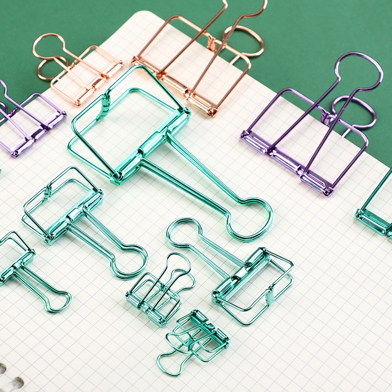 SMS Paper Clip Besi Warna-Warni Klip Penjepit Buku Bahan Metal Penjepit Kertas Binder Clips Large Medium Small Office Study Import