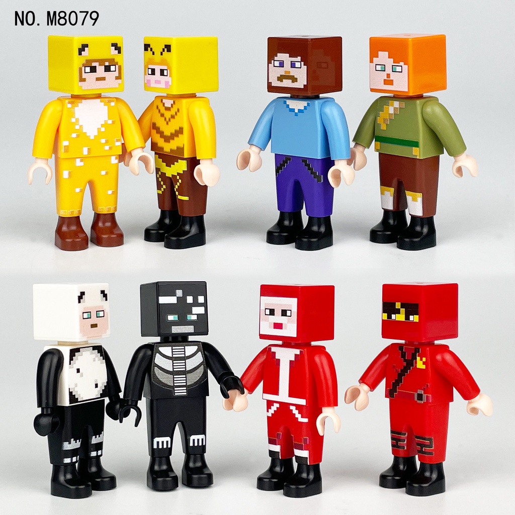 My World Minifigure Set (8pcs) Steve Erics Rakitan Mainan Boneka Hadiah