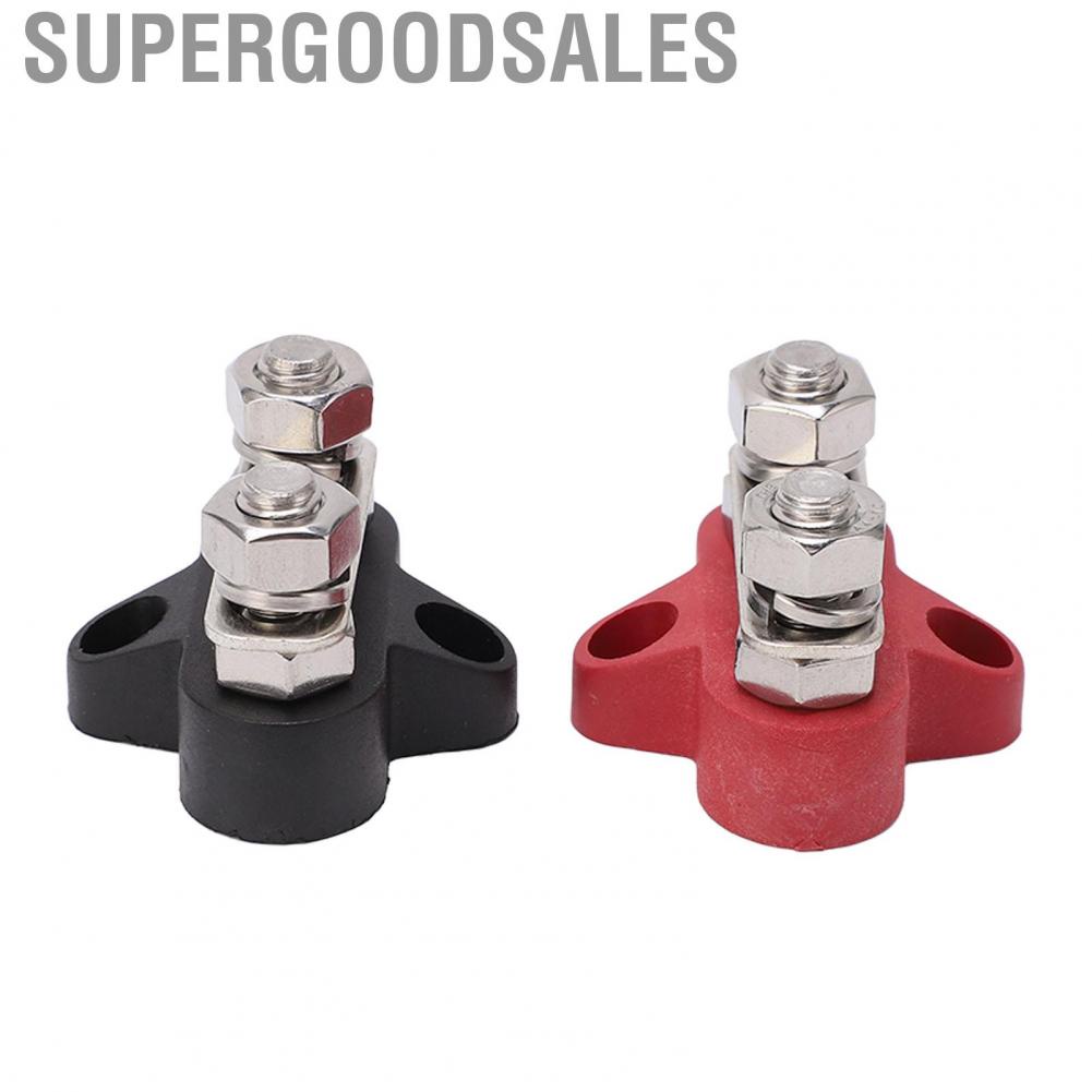 Supergoodsales (Black Plus Red)2 Pcs M8  Distribution Terminal Block Set Ground