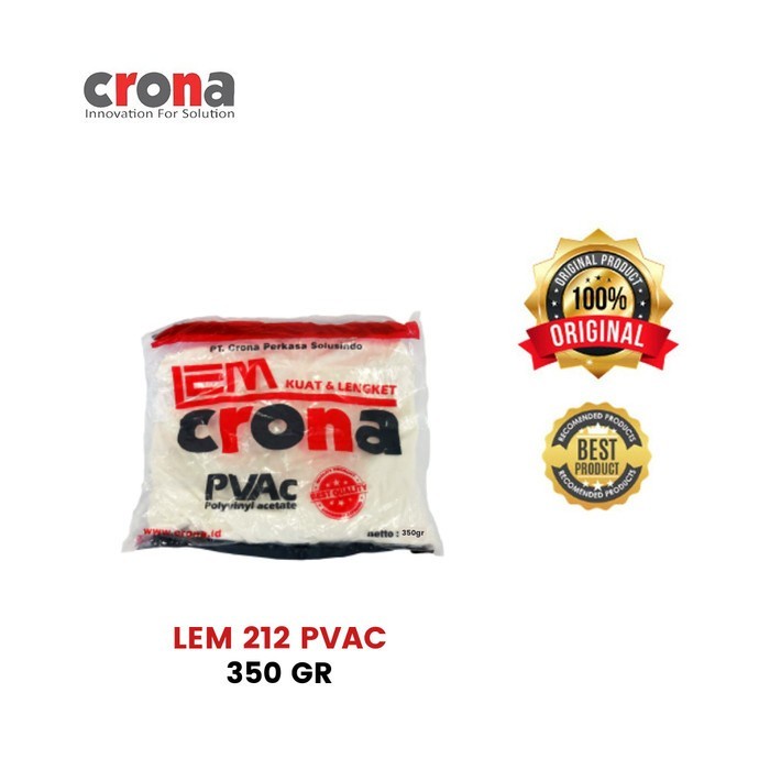 

Lem Kayu Kertas Serbaguna Putih Crona 212 PVAC 350 Gram Bungkus