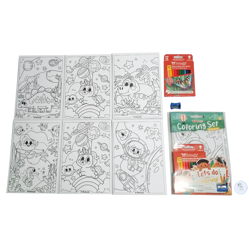 

BUTTERFLY - Colouring Set Mini Edition Perlengkapan Mewarnai - Set
