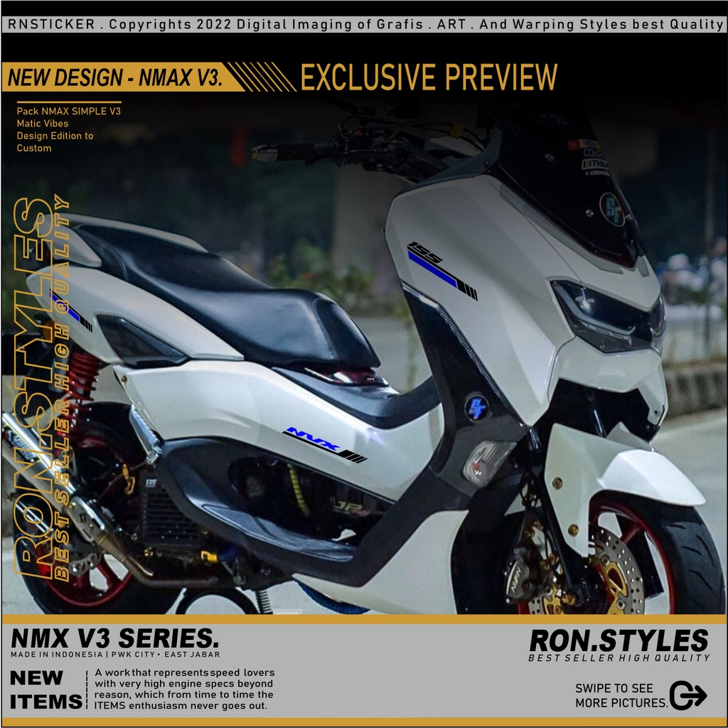 V3 Cutting Striping Nmax New Design 2023 stiker nmax new simpel cutting stiker nmax 2020-2023 stripi