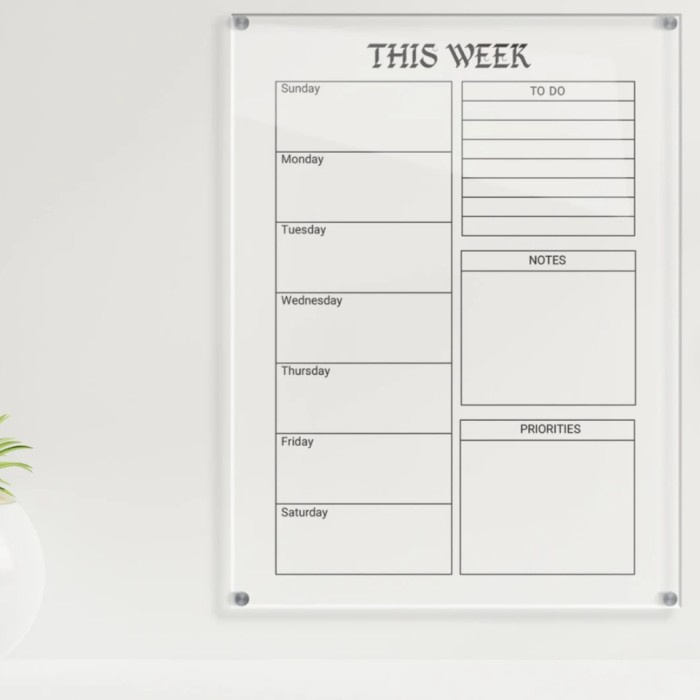 

Daily Planner Akrilik Weekly Planner | Papan Schedule Acrylic - 21x30
