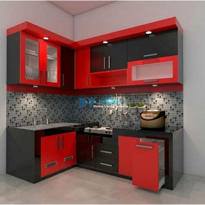 Kitchen Set Berbahan Multiplek Di Lapisi HPL Model Minimalis