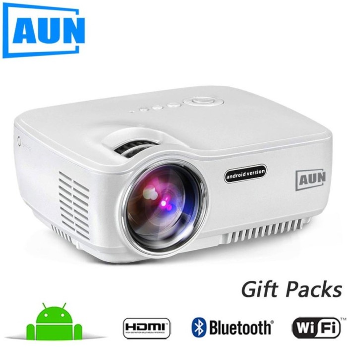 AUN Proyektor Projector Android 800x480 Pixel 1400 Lumens AM01S
