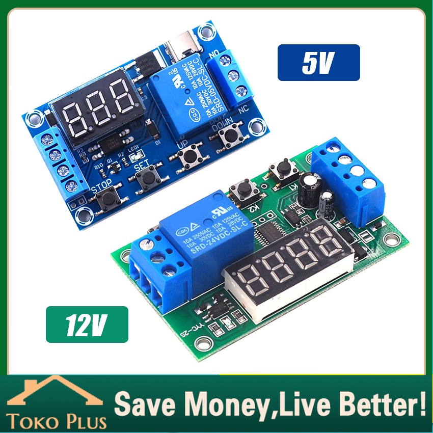 YYC-2S Modul Relay Timer Delay Timer DC 5V 12V 5A Adjustable
