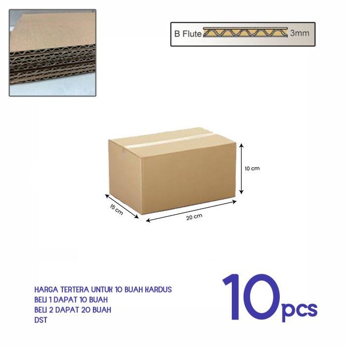 

hokky 10 PCS KARDUS BOX DUS 20X15X10 CM