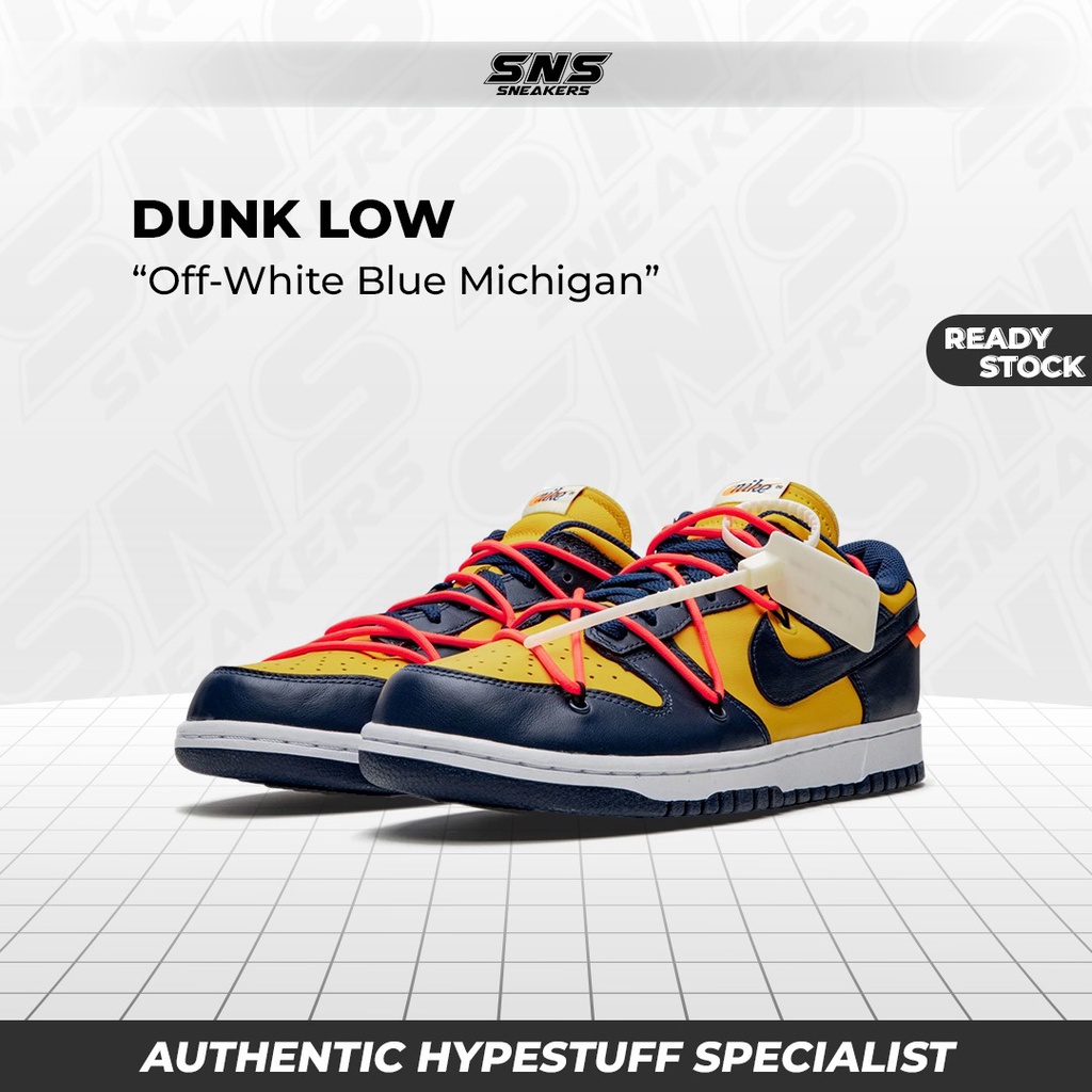 Nike Dunk x Off White Blue Michigan 100% Authentic