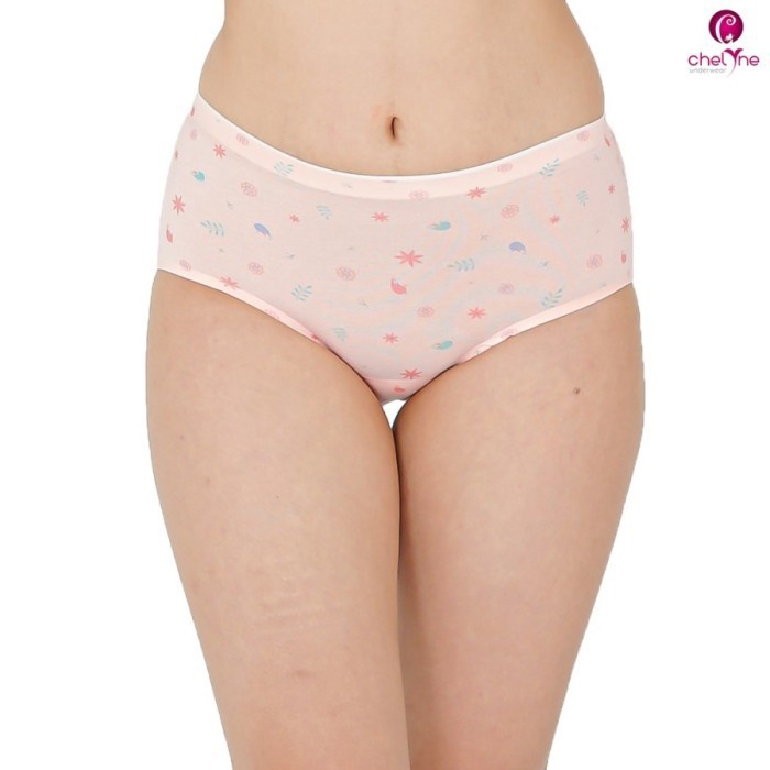 [LADIES UNDERWEAR] Chelyne CD Wanita M Seamless 310 Bahan Kaos Motif.