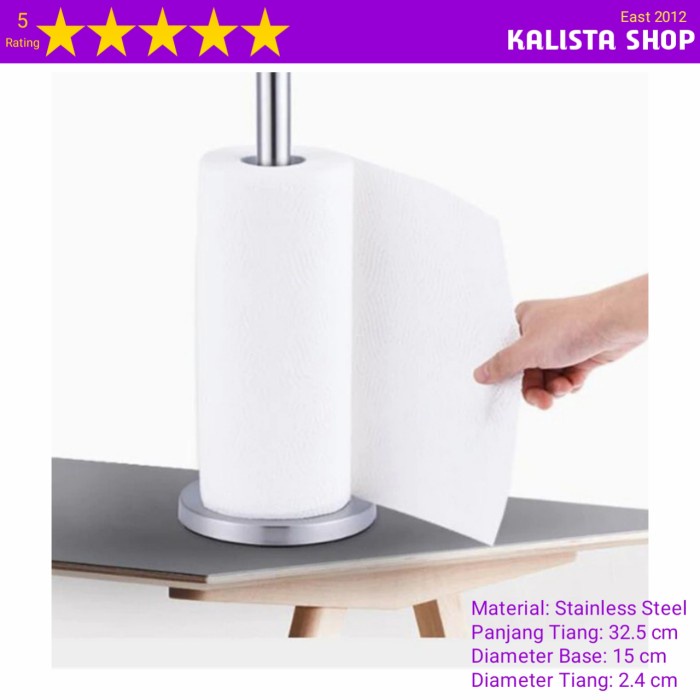 Holder tisu gulung stainless steel / Tempat tisu gulung