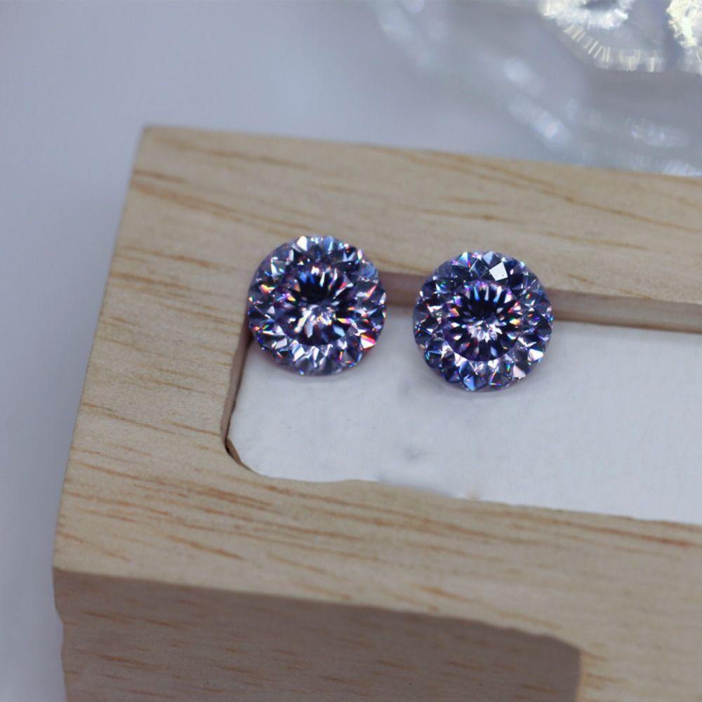 Needway Dekorasi Nail Art DIY Permata Violet Bulat Champagne Zircon Pesona Kuku