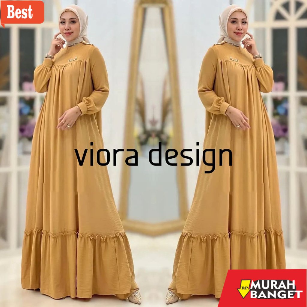 Tren baju lebaran wanita 2023- gamis crinkle premium airflow jumbo ori import polos terbaru