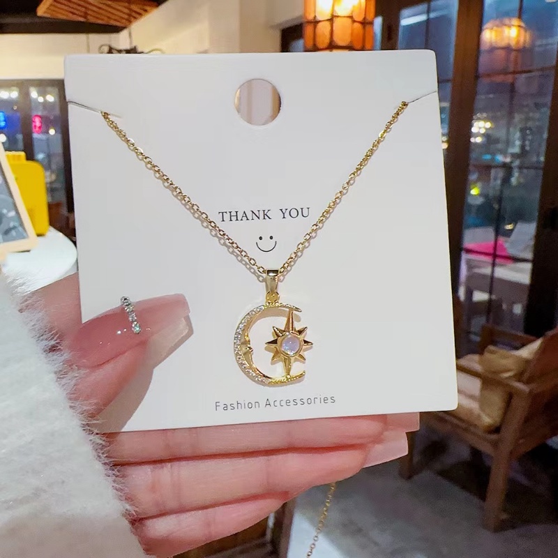 Kalung Baja Titanium Wanita Gaya Korea Fashion Musim Panas Colorfast Kalung Rantai Klavikula Aksesoris Hadiah