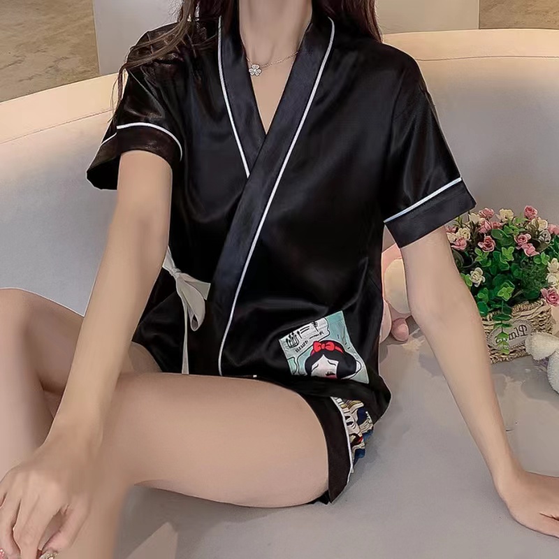 2023 BARU BARU Jepang KIMONO LACE LUCU Cute Versatile Short -Leeved Home Service