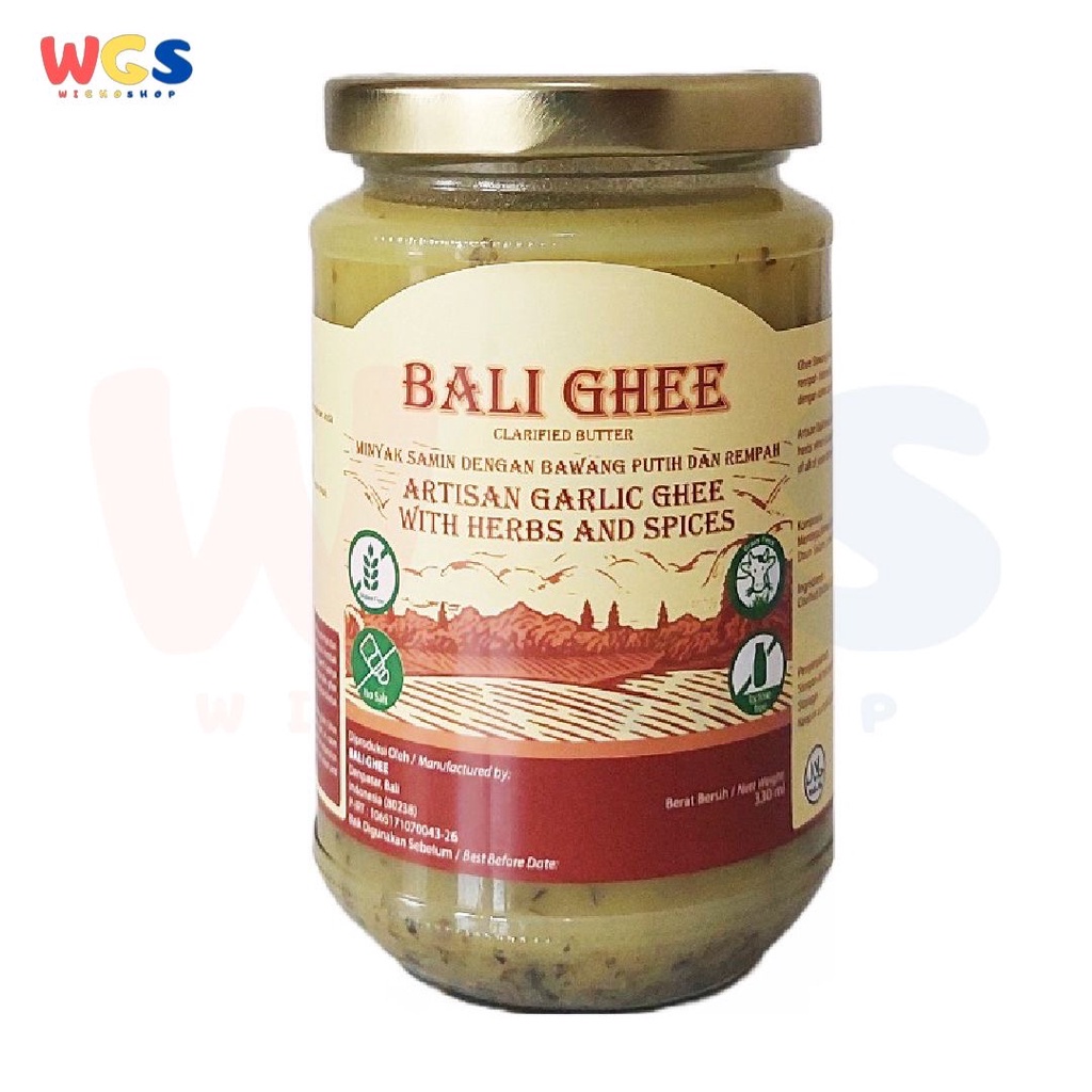 Bali Ghee Clarified Butter Ghee Garlic Herb &amp; Spices Gluten Free 330ml