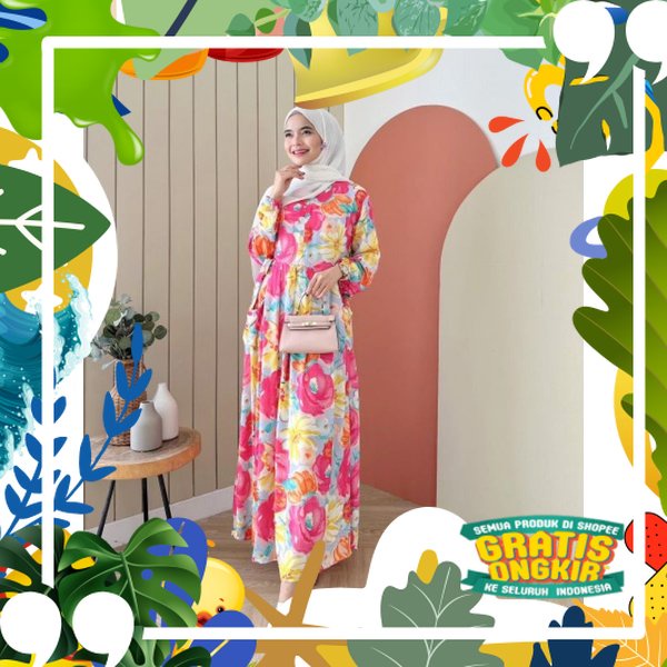 Baju pakaian dress Gamis Milea wanita busui katun rayon premium fashion kekinian viral cod murah mot