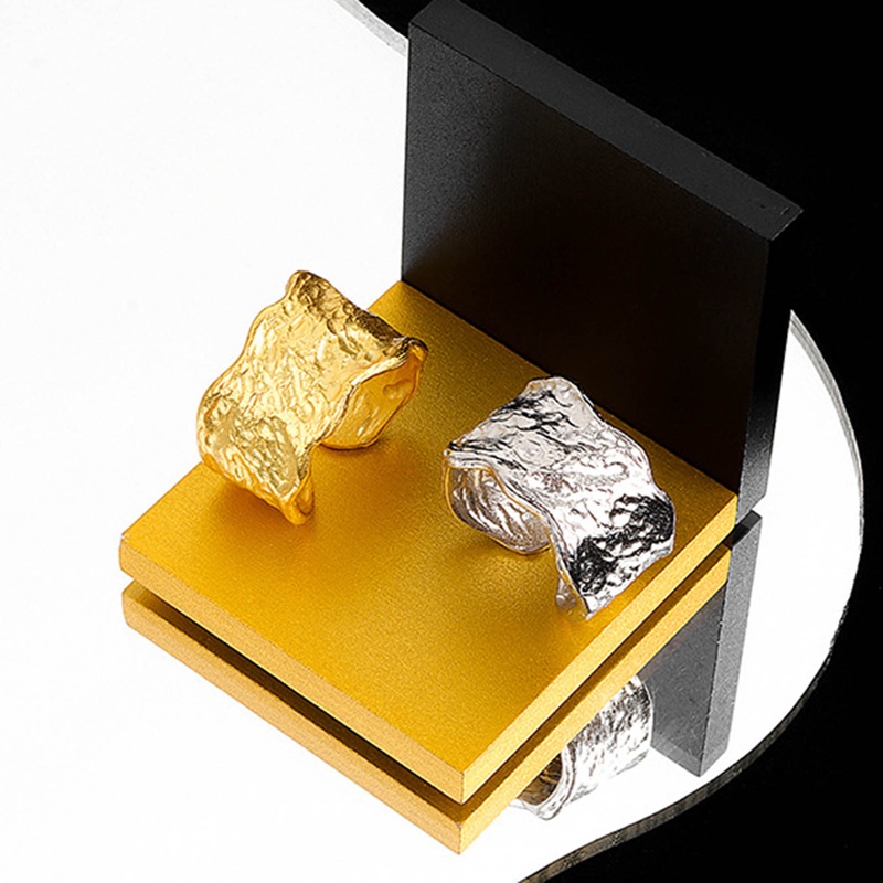 Mencegah Alergi Cincin Kawin Warna Perak Baru Kreatif Geometris Handmade Aksesoris Perhiasan Hadiah