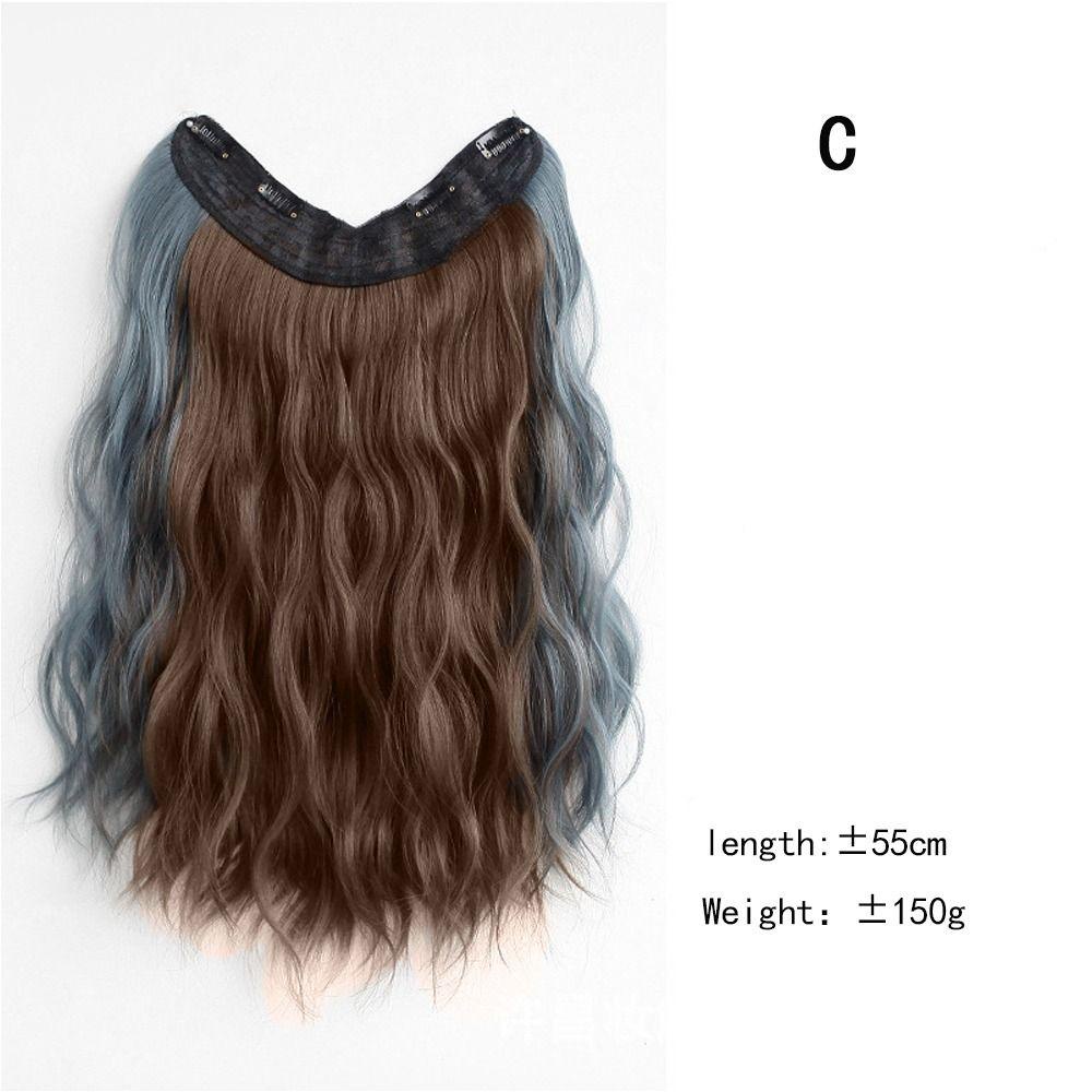 Lily Color Hanging Ear Wig Hair Dye Piece Curly Hair One-Piece Rambut Panjang Highlight Wig Piece