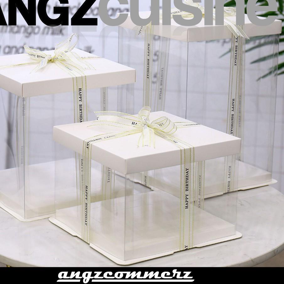 Termurah Wadah Tempat Kotak Kue Box Kue Seserahan Mika Hantaran Lamaran Nikah Transparent Cake Box T