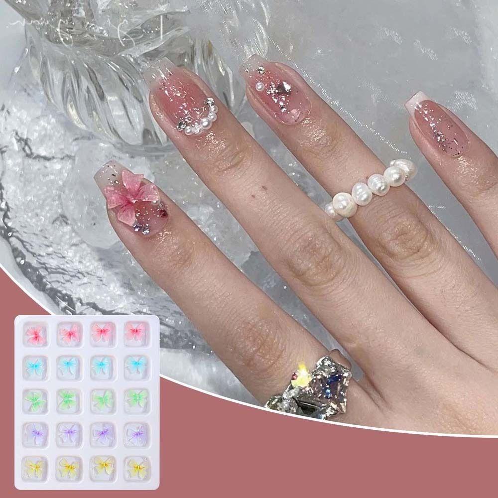 AUGUSTINA Agustina Busur Dekorasi Kuku Wanita Pesona Kuku Resin Ikatan Simpul Manikur Aksesoris Beruang Aurora Nail Art Drills