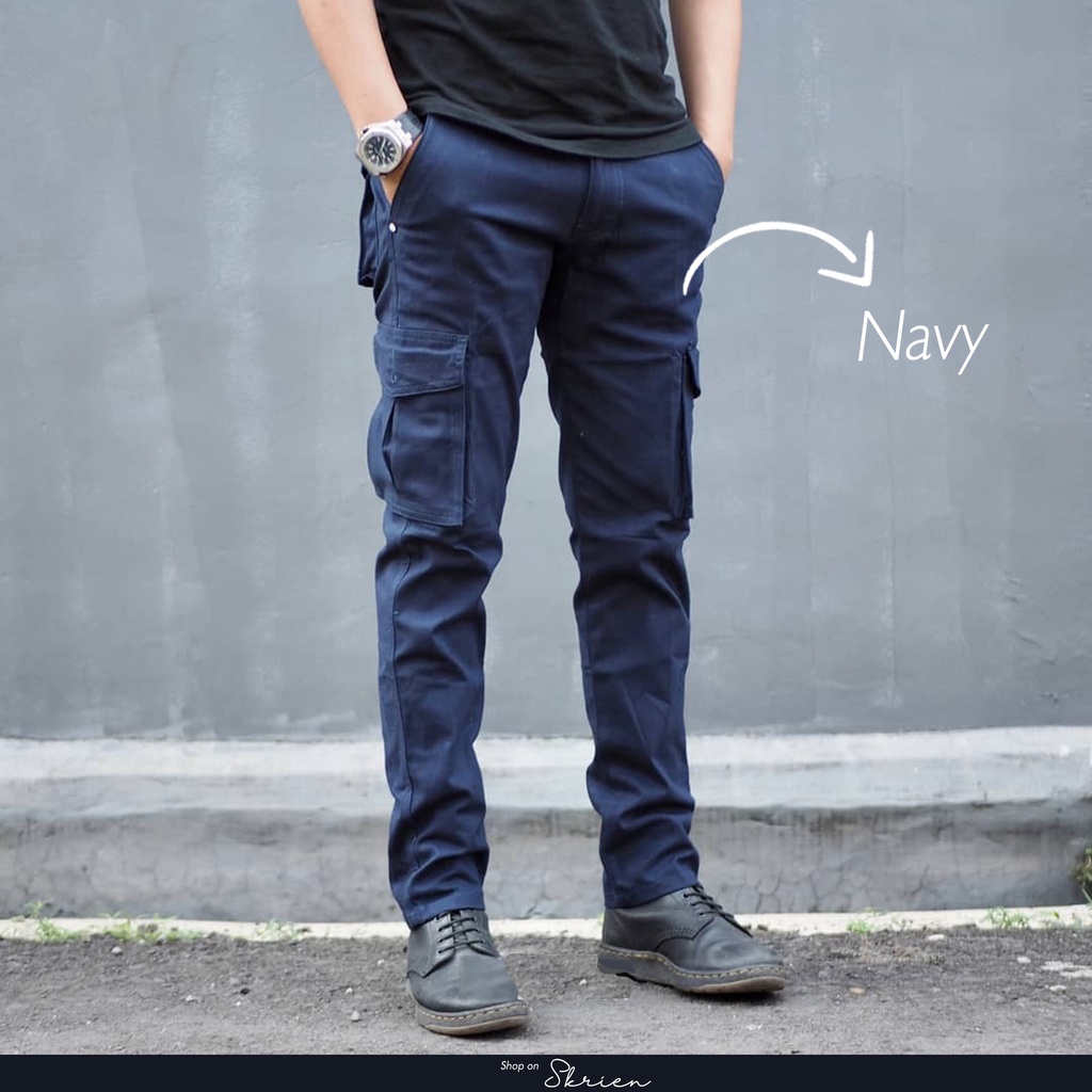 Celana Cargo Pants Panjang Pria Outdoor Slim Fit Premium All Varian