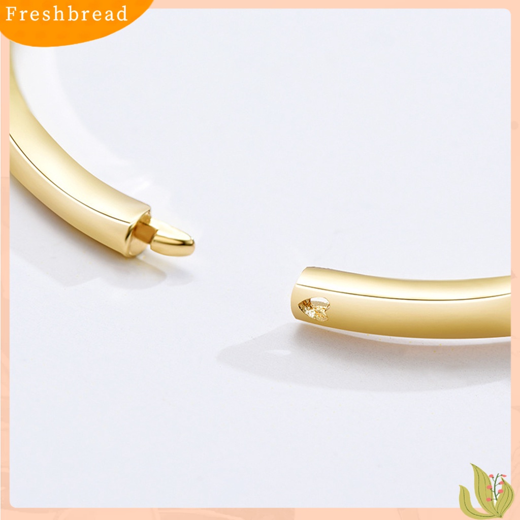 &lt; Freshbread &gt; Wanita Fashion Bulat Lingkaran 2baris Berlian Imitasi Bertatahkan Bangle Perhiasan Hadiah Ulang Tahun