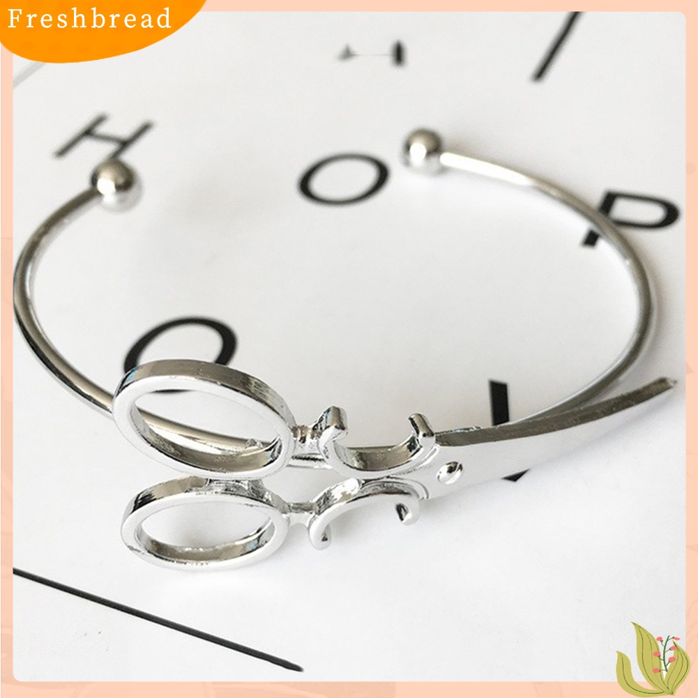 &lt; Freshbread &gt; Fashion Wanita Paduan Terbuka Manset Gelang Mini Gunting Pesona Bangle Perhiasan Hadiah