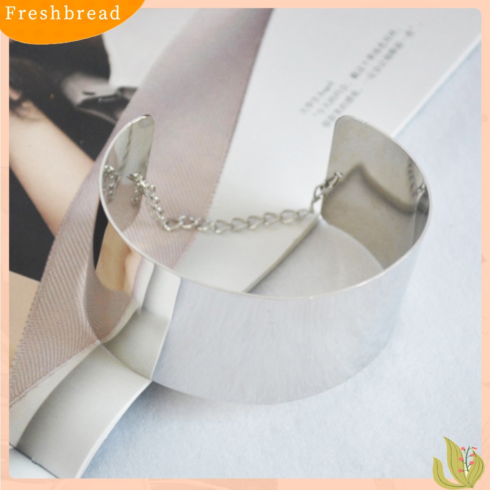 &lt; Freshbread &gt; Wanita Fashion Bergaya Keren Punk Gothic Rock Metal Melebar Bangle Gelang