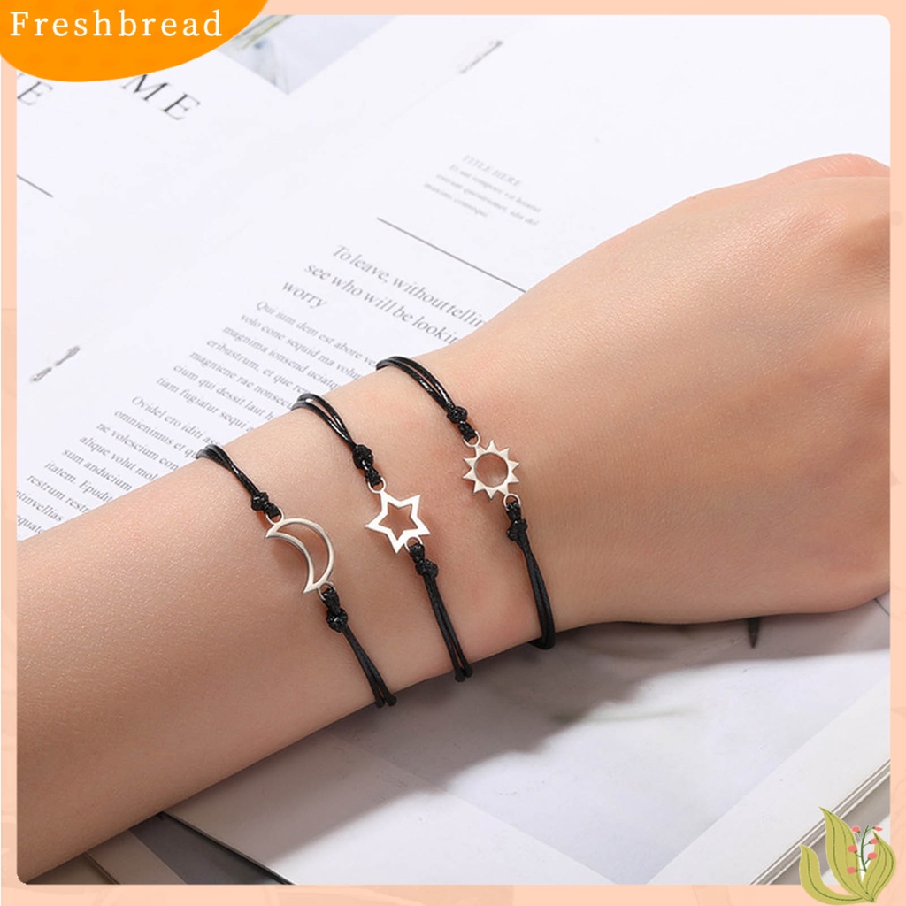 &lt; Freshbread &gt; 2/3/4Pcs Women Bracelets Adjustable Hand Made Heart Decor Hias Braided Dekorasi Kepribadian Ibu Putri Jantung Gelang Hadiah Hari Ibu