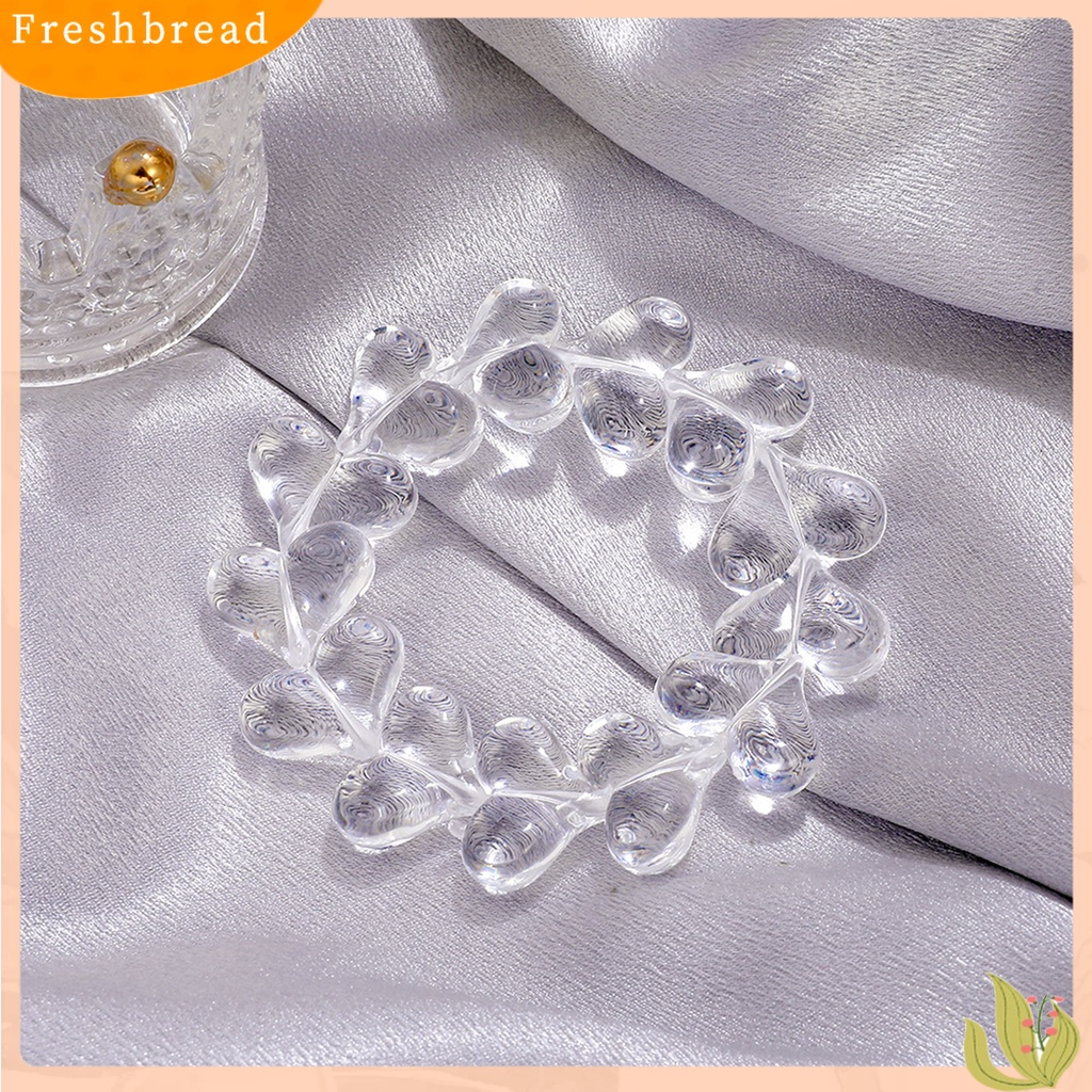 &lt; Freshbread &gt; Wanita Gelang Pengerjaan Halus Berbentuk Hati Transparan Buatan Tangan Minimalis Dekorasi Akrilik Wanita Faux Kristal Beads Bracelet Perhiasan Aksesori