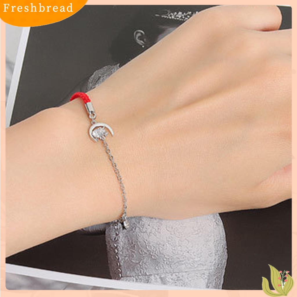 &lt; Freshbread &gt; Tali Merah Braided Bangle Desain Sapi Gelang Rantai Adjustable Wanita Fashion Perhiasan Hadiah Untuk Pesta