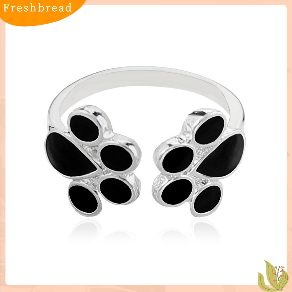 &lt; Freshbread &gt; Fashion Lucu Wanita Hewan Peliharaan Kucing Anjing Anjing Paw Print Pembukaan Jari Cincin Perhiasan Hadiah