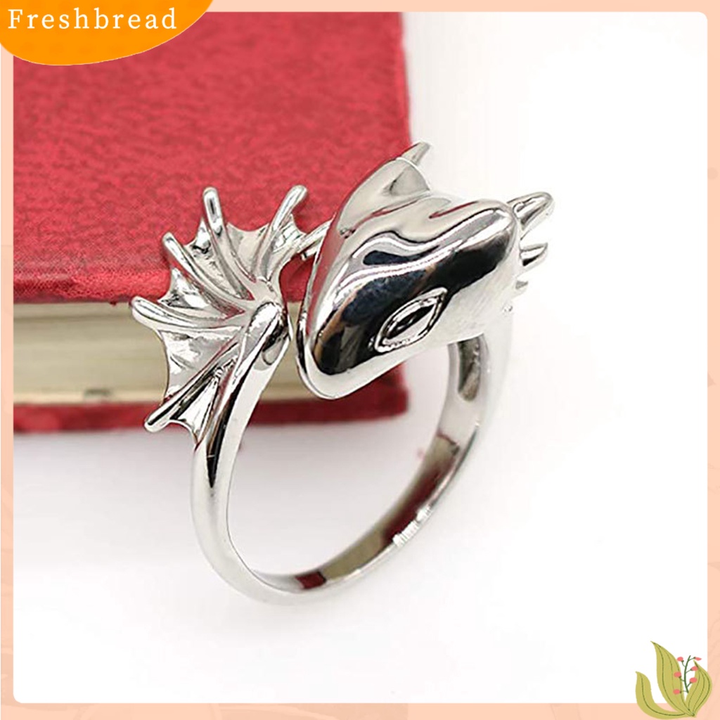 &lt; Freshbread &gt; Cincin Indah Perhiasan Punk Unisex Enamel Naga Ring Indah Untuk Pesta