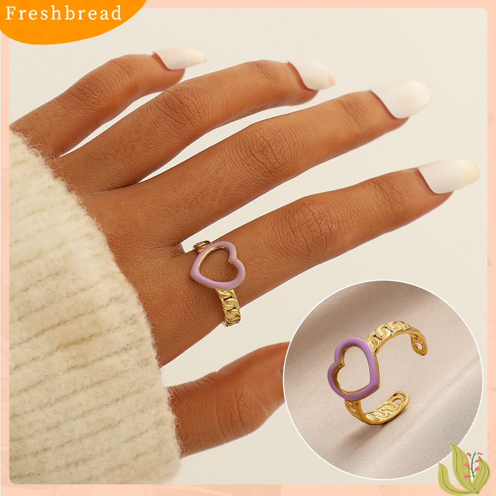 &lt; Freshbread &gt; Wanita Cincin Hollow Hati Perhiasan Vintage Pembukaan Cincin Jari Untuk Pesta Perjamuan Prom Pernikahan