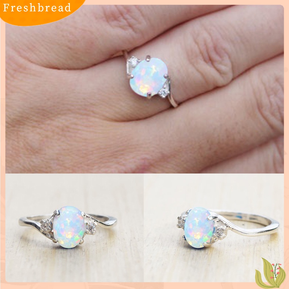 &lt; Freshbread &gt; Fashion Indah Opal Paduan Pesona Cincin Wanita Pengantin Pernikahan Pertunangan Perhiasan