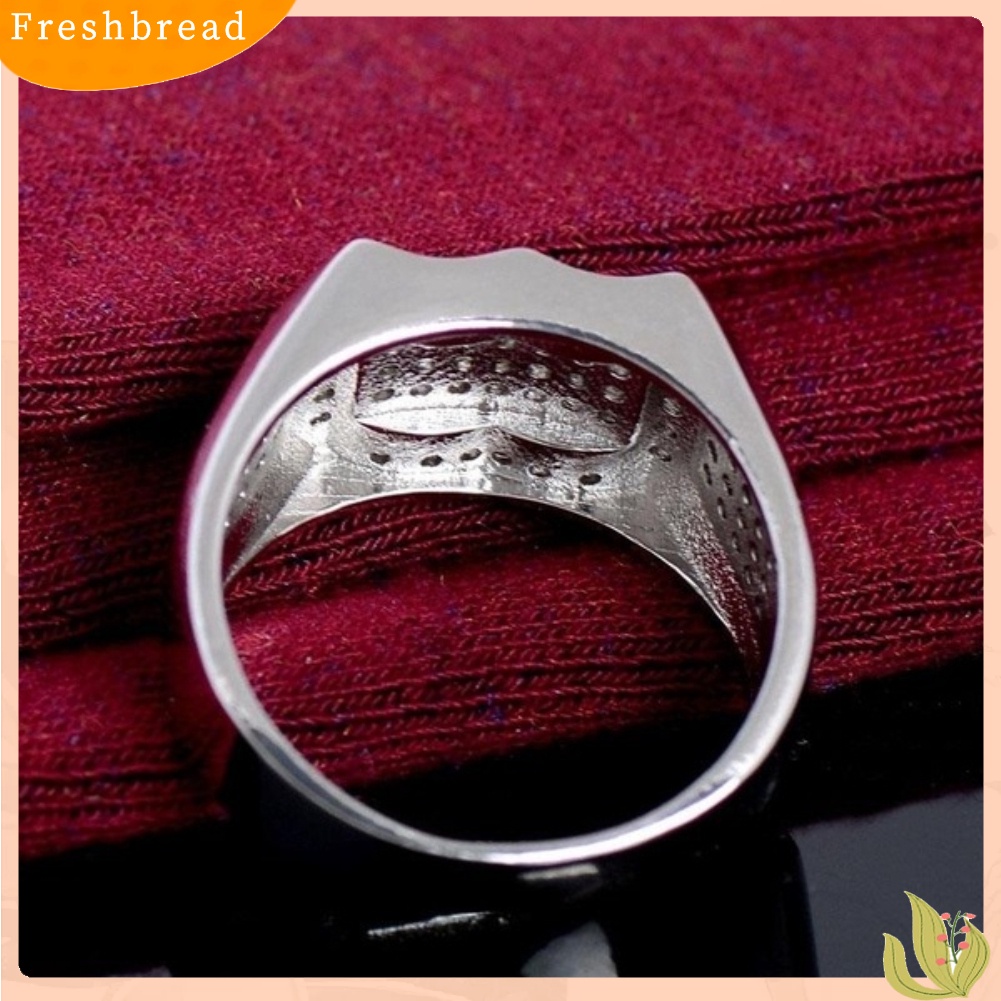 &lt; Freshbread &gt; Fashion Pria Berlian Imitasi Bertatahkan Geometris Jari Cincin Hadiah Perhiasan Pesta Pernikahan