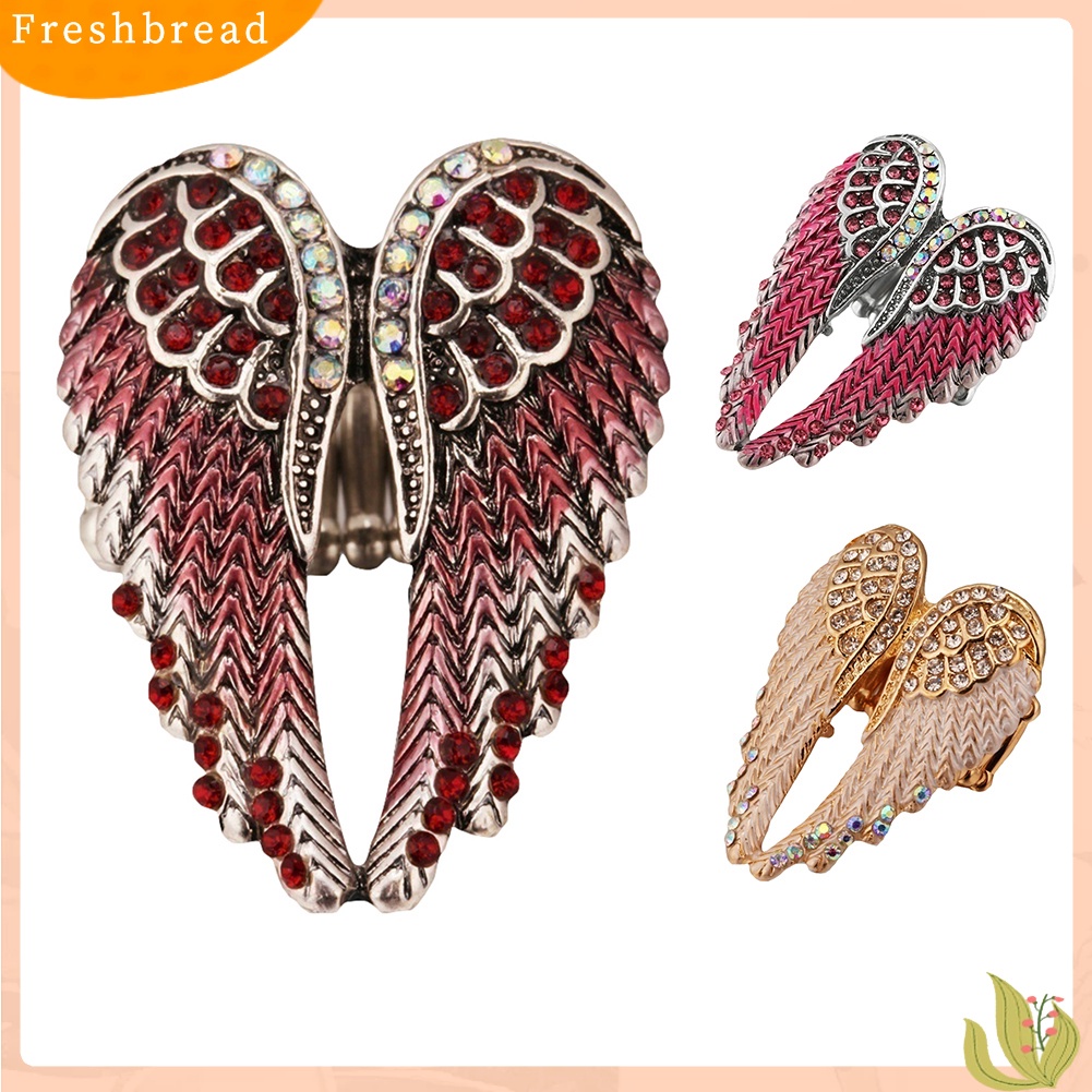 &lt; Freshbread &gt; Lady Fashion Multicolor Berlian Imitasi Sayap Malaikat Pesona Cincin Jari Perhiasan Hadiah