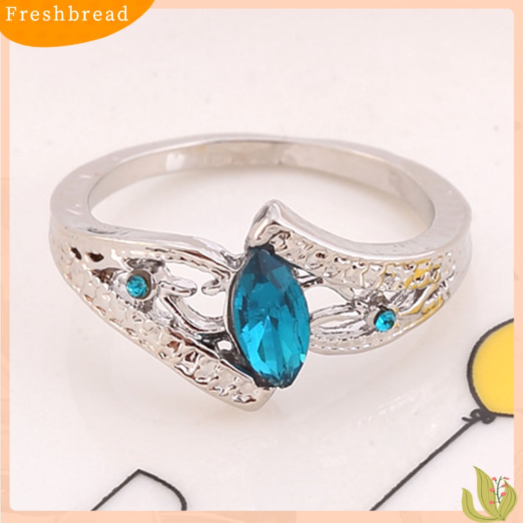 &lt; Freshbread &gt; Band Pernikahan Eye-catching Permukaan Mengkilap Alloy Sparkling Wedding Ring Jewelry Hadiah Ulang Tahun Untuk Pesta