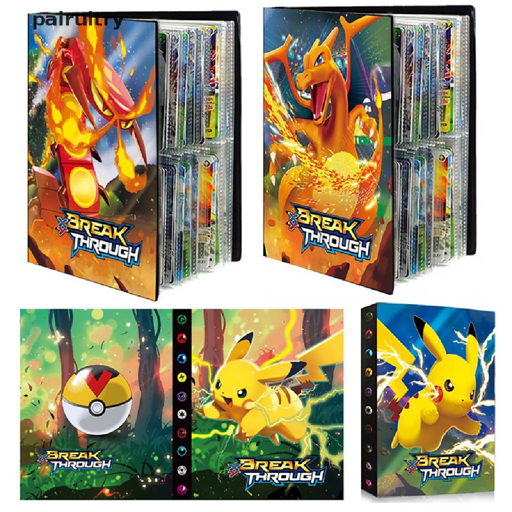 Prt Pokemon Cards Album Buku Kartun Anime Koleksi Kartu Game Folder Anak Mainan Keren PRT