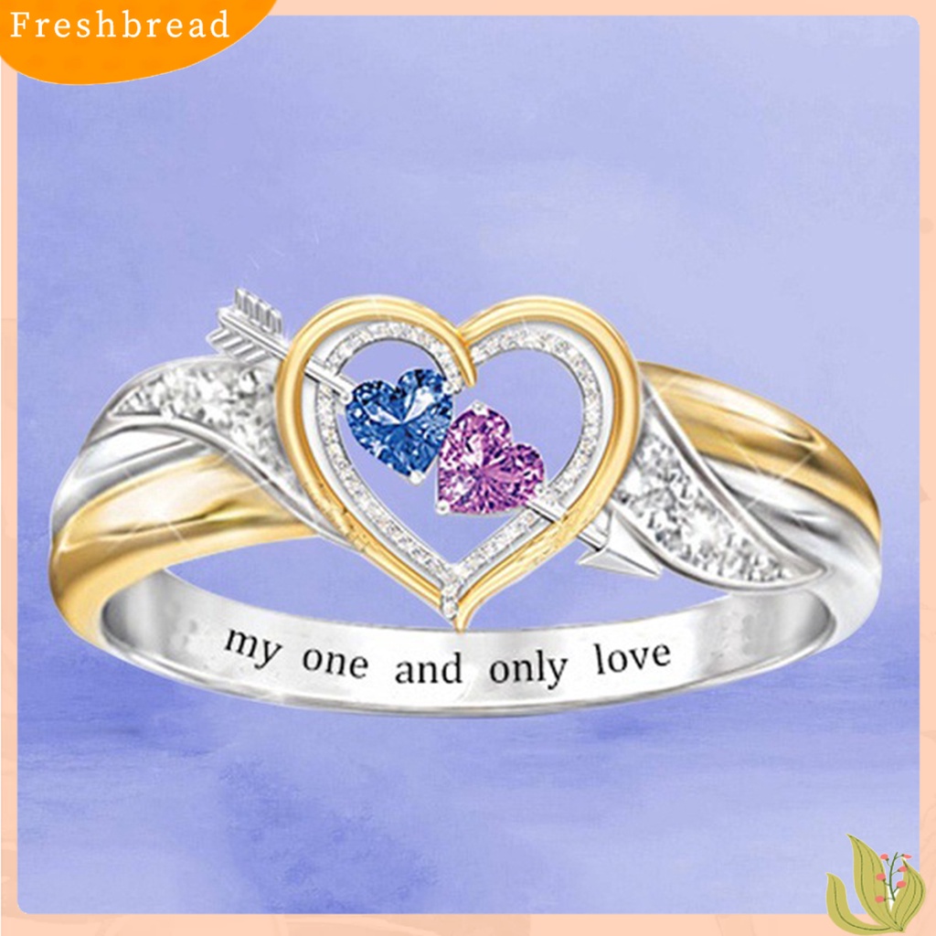 &lt; Freshbread &gt; Women Ring Indah Nice-looking Wanita Portabel Indah Cinta Hati Rose Ring Untuk Pernikahan