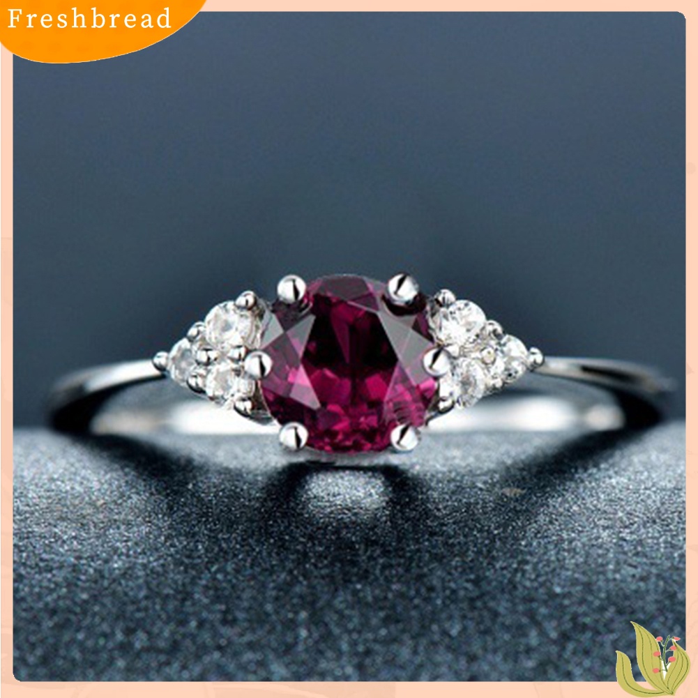 &lt; Freshbread &gt; Wanita Faux Safir Garnet Zamrud Batu Permata Jari Cincin Hadiah Perhiasan Pernikahan