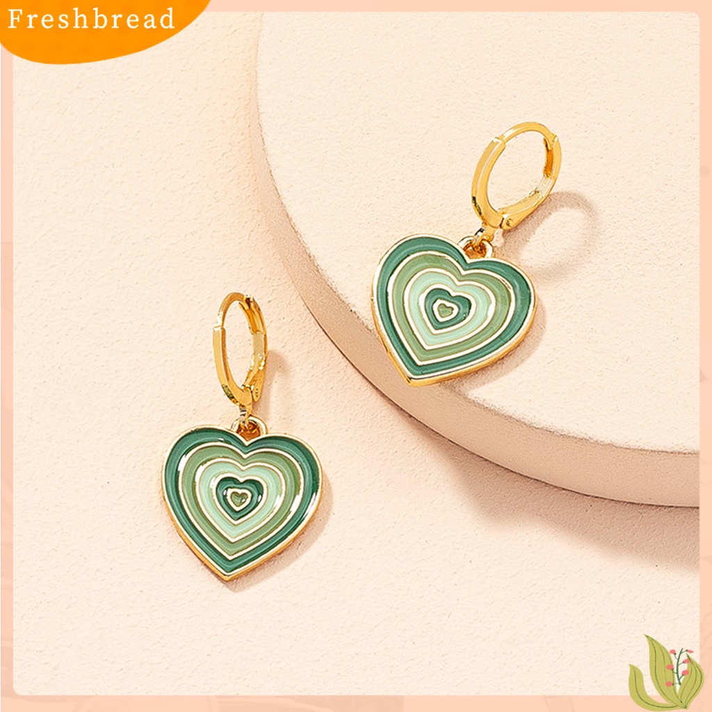 &lt; Freshbread &gt; 1pasang Ear Studs Banyak Lapis Warna Bentuk Hati Perhiasan Indah Semua Pertandingan Menjuntai Anting Tusuk Untuk Pacaran