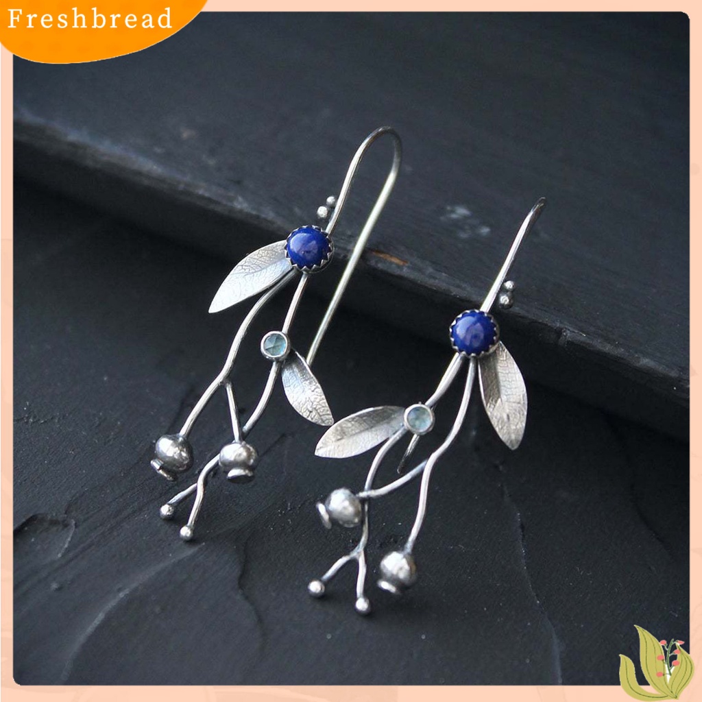 &lt; Freshbread &gt; Anting Kait Cabang Pohon Berlian Imitasi Berwarna Vintage Drop Earrings Kalung Cincin Untuk Pernikahan