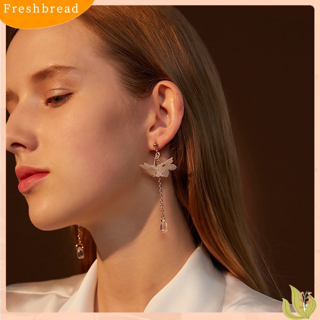 &lt; Freshbread &gt; 1pasang Anting Kait Peri Kristal Imitasi Bunga Liontin Rumbai Menjuntai Hypoallergenic Hiasan Telinga Berbagai Gaya Buatan Tangan Perempuan Pernikahan Anting-Anting Aksesoris Pakaian