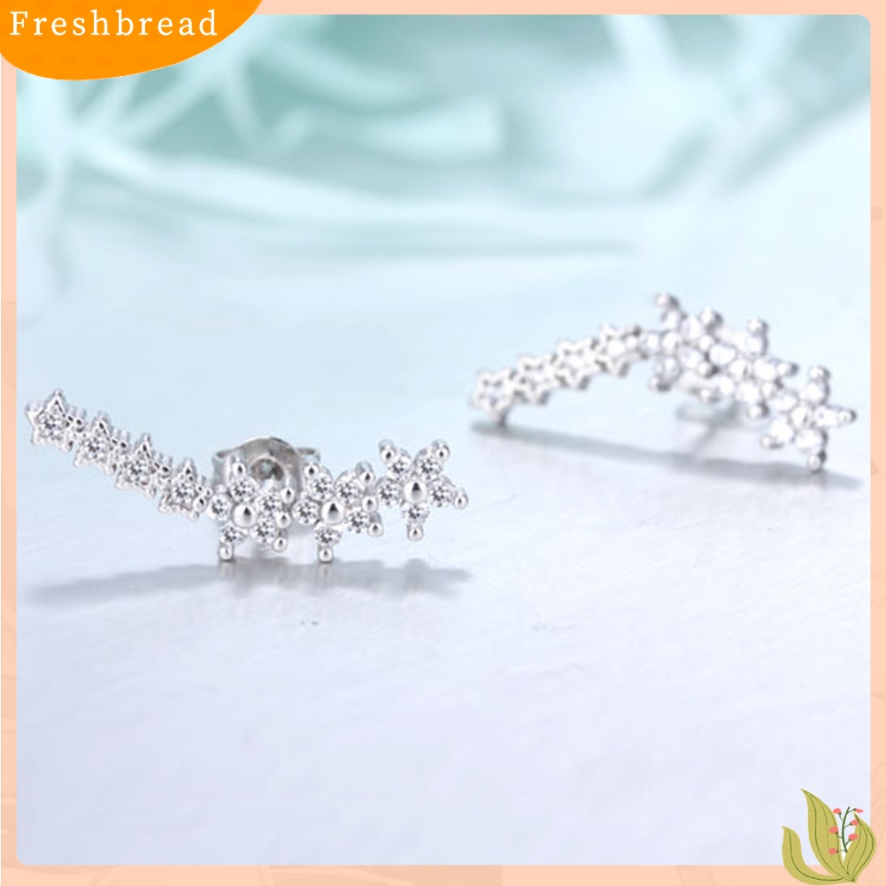 &lt; Freshbread &gt; Fashion Bintang Manis Cubic Zirconia Stud Earrings Perhiasan Indah Wanita