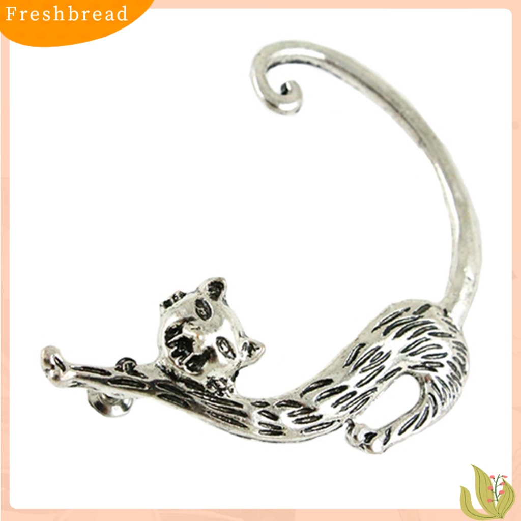 &lt; Freshbread &gt; Vintage Enchanting Kitten Ear Hook Earrings Aksesoris Perhiasan Ekor Kucing Stereo