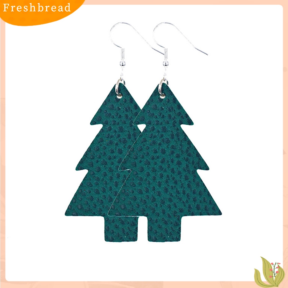 &lt; Freshbread &gt; 2pasang Wanita Modis Pohon Natal Eardrop Kait Anting Perhiasan Aksesori