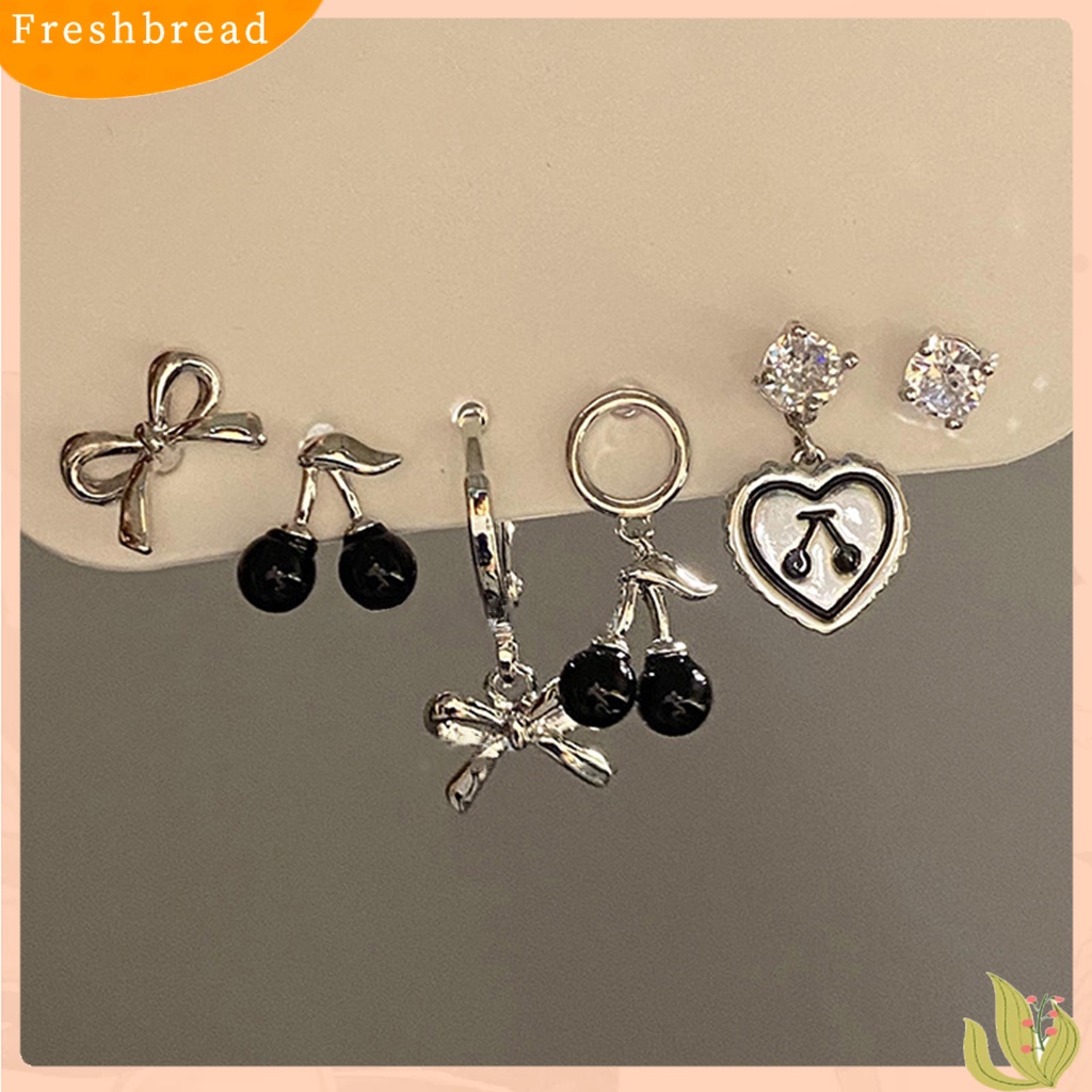 < Freshbread > 1set Anting Wanita Manis Keren Gothic Multi-Gaya Hadiah Elegan Alloy Cinta Hati Berbentuk Hoop Menjuntai Stud Earrings Kit Untuk Pacaran
