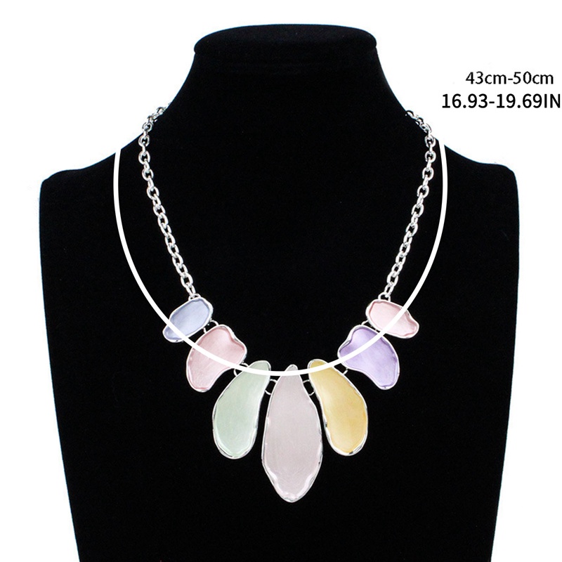Kalung Kepribadian Korea Macaron Daun Geometris Bulat Berlebihan Untuk Wanita Perhiasan Pesona Jewellery Collier Femme