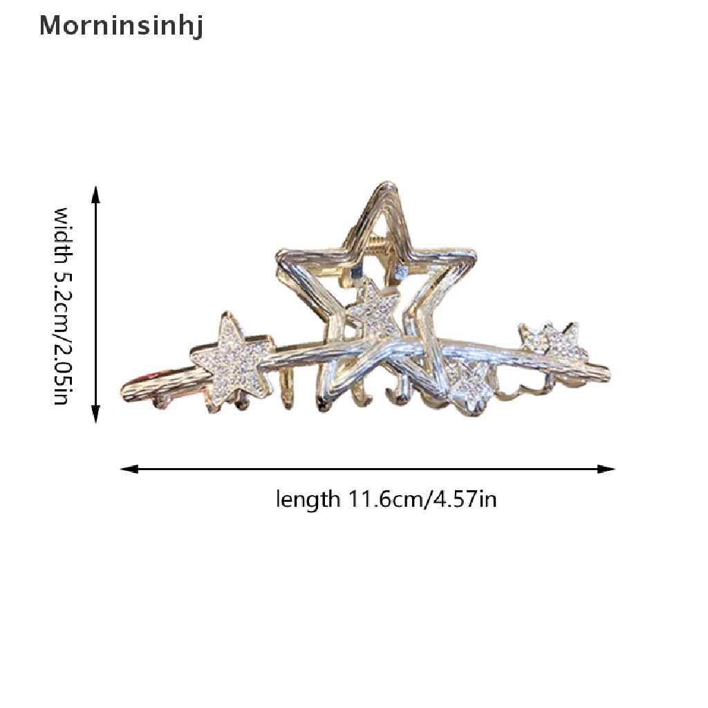 Mornin Trendy Penjepit Cakar Bintang Berlian Imitasi Warna Silver Klip Cakar Kristal Untuk Wanita id